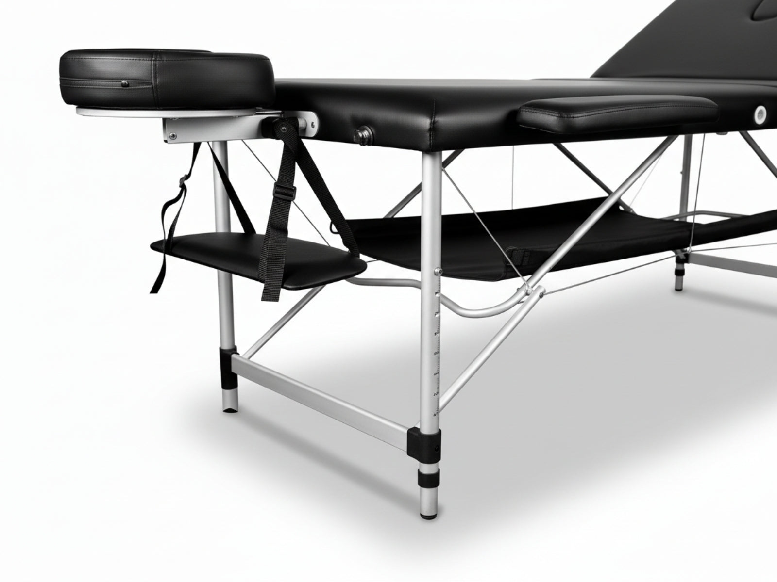 3-Fold Portable Aluminum Massage Table - Black