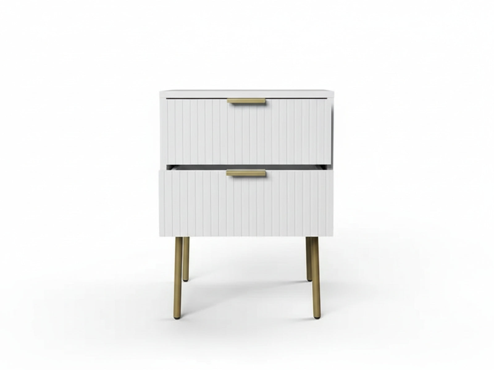 2-Drawer Bedside Table White