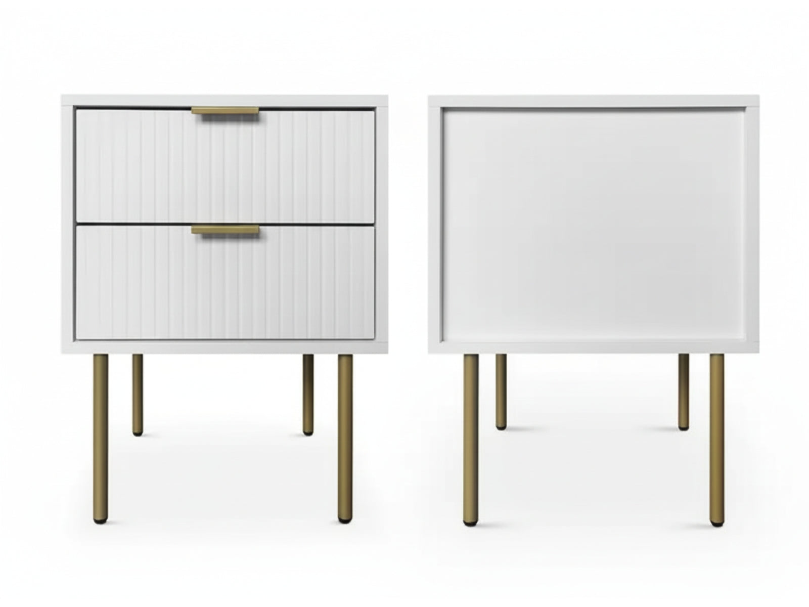 2-Drawer Bedside Table White