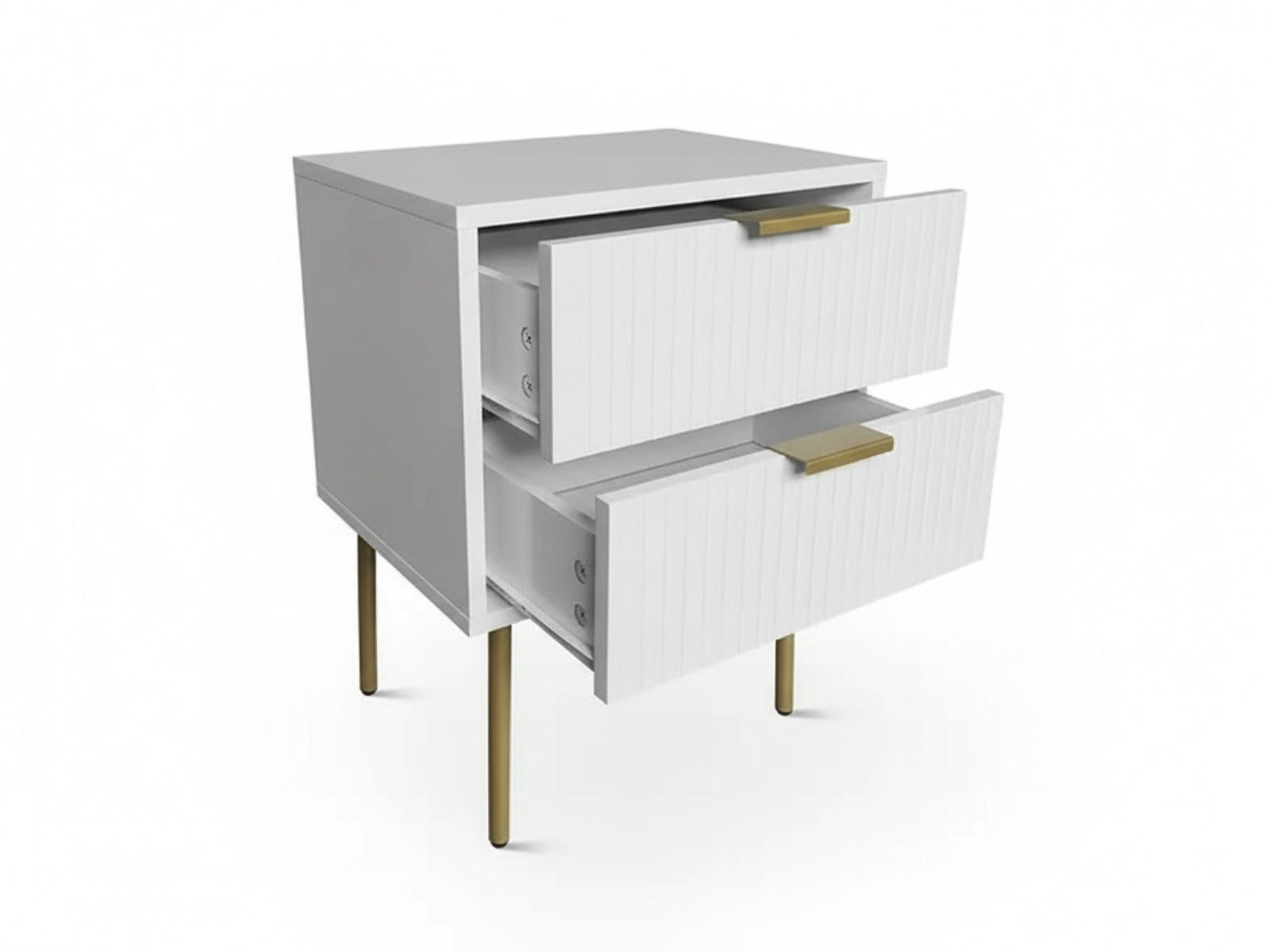 2-Drawer Bedside Table White