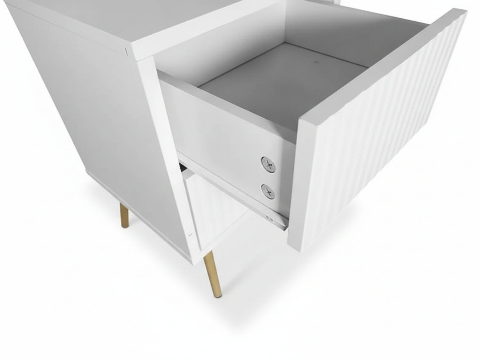 2-Drawer Bedside Table White