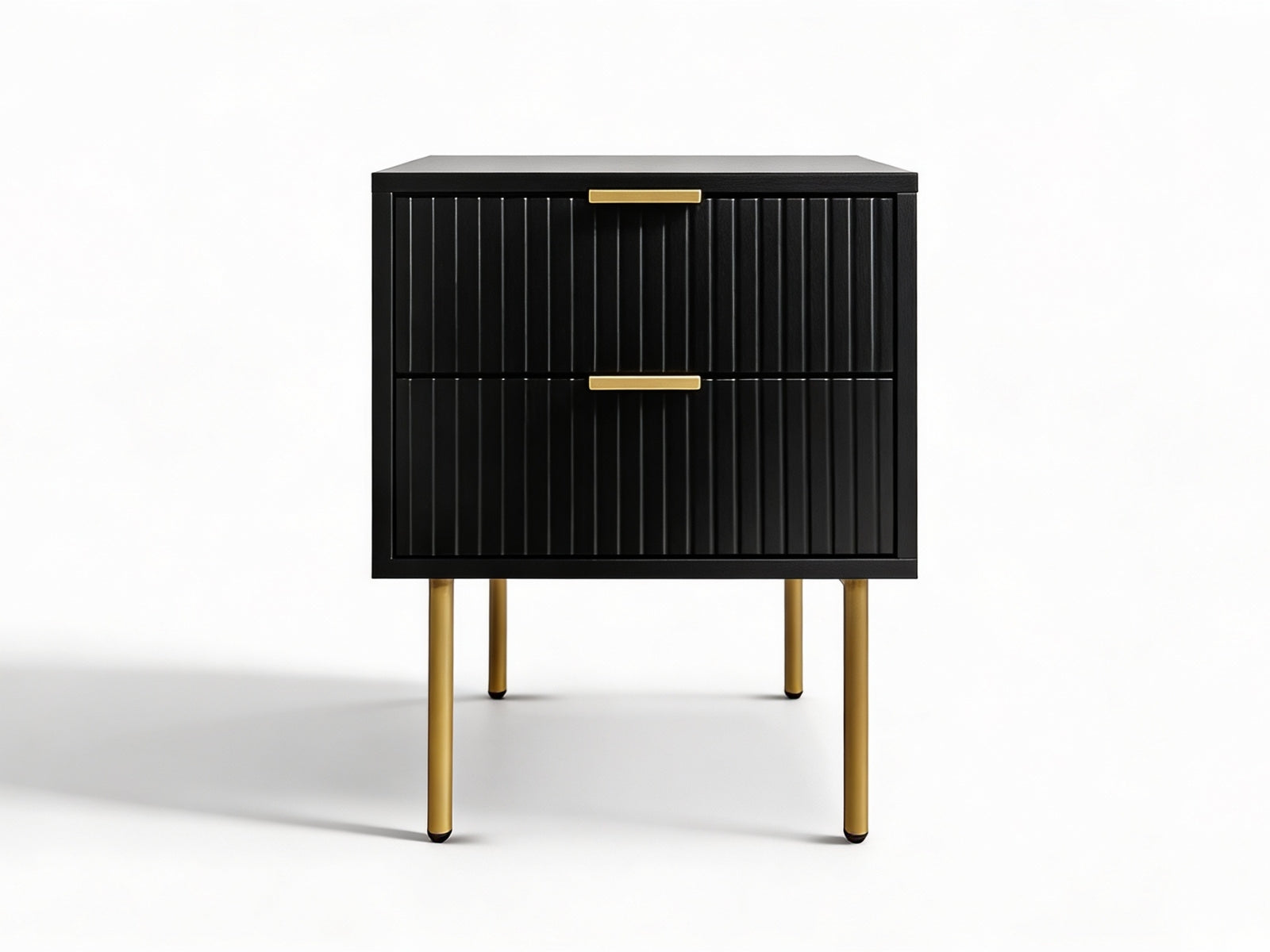 2-Drawer Bedside Table Black
