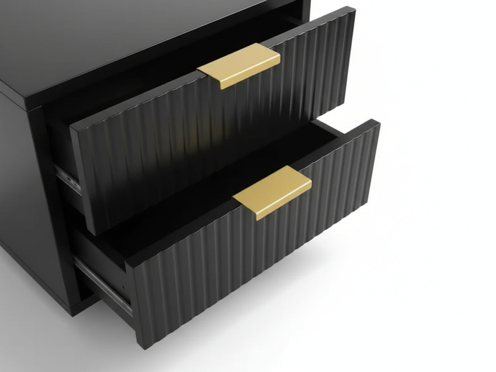 2-Drawer Bedside Table Black