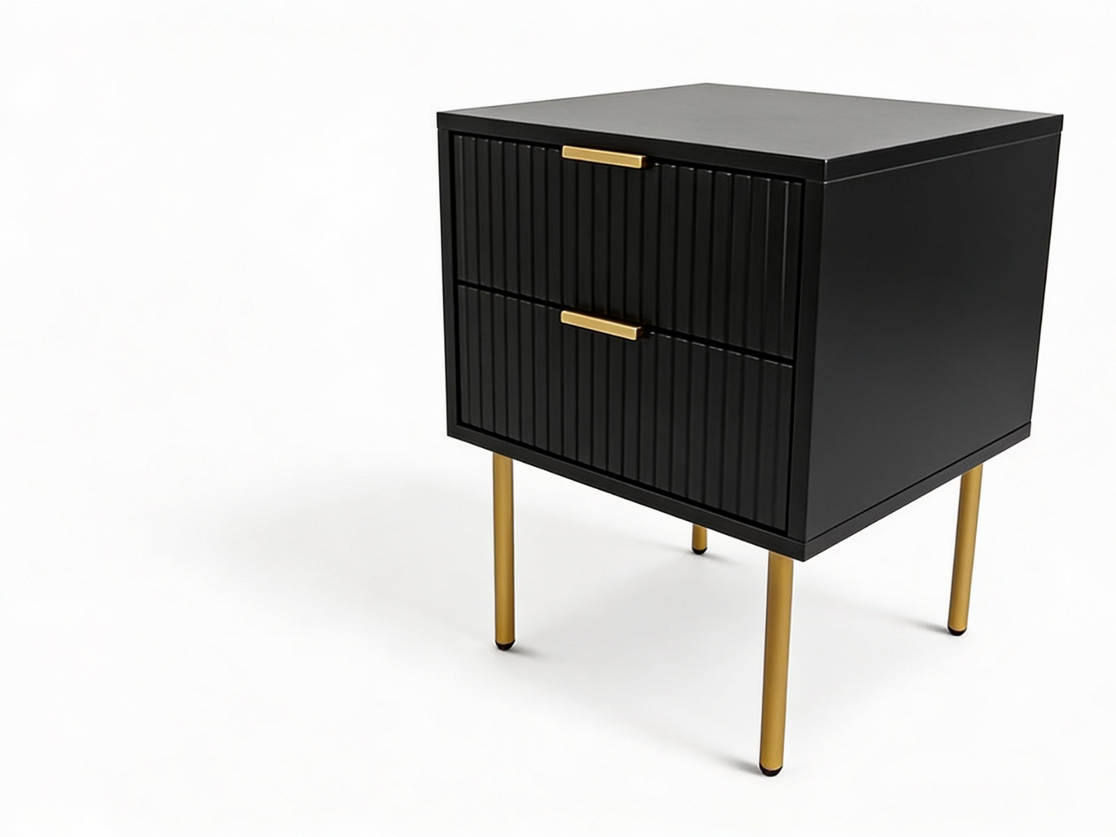 2-Drawer Bedside Table Black