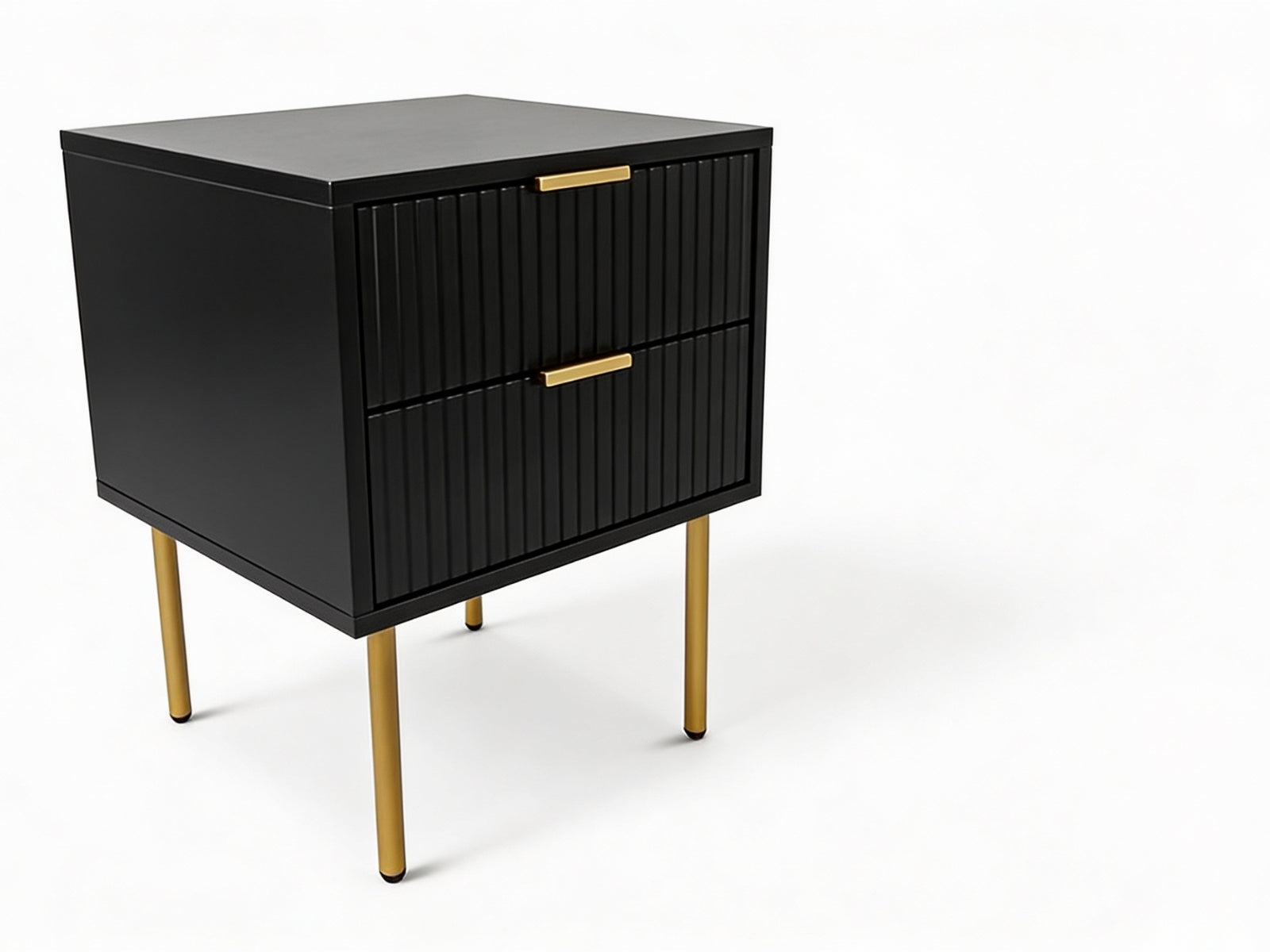 2-Drawer Bedside Table Black