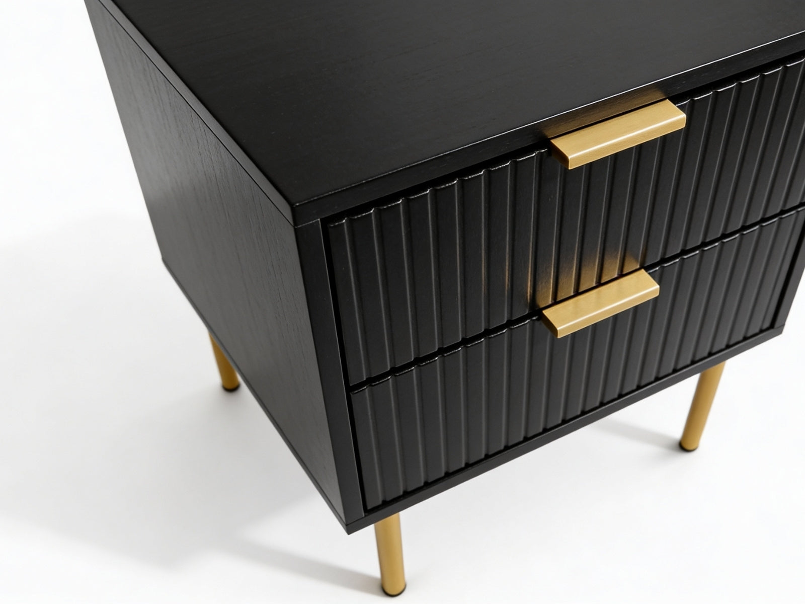 2-Drawer Bedside Table Black