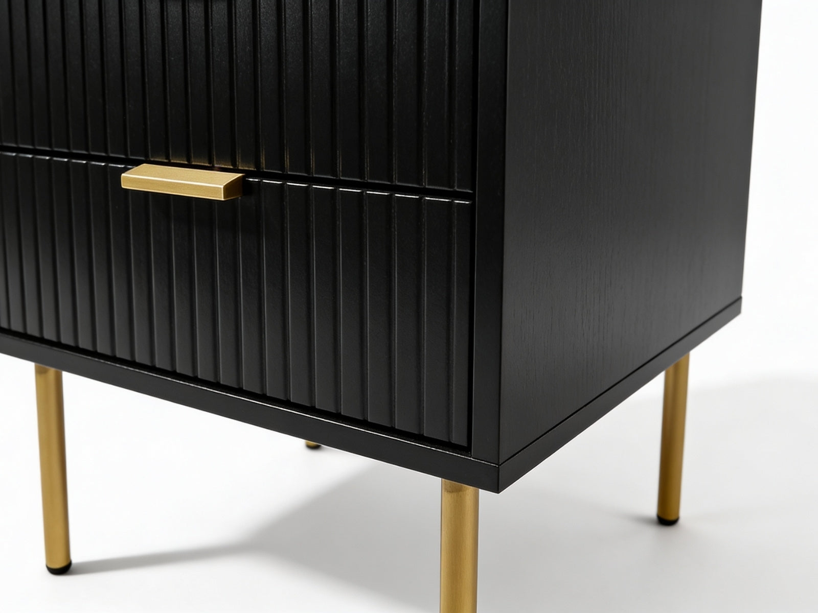 2-Drawer Bedside Table Black