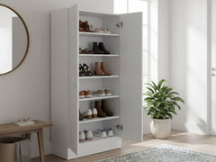 Clevedon 2-Door Shoe Storage Cabinet - White