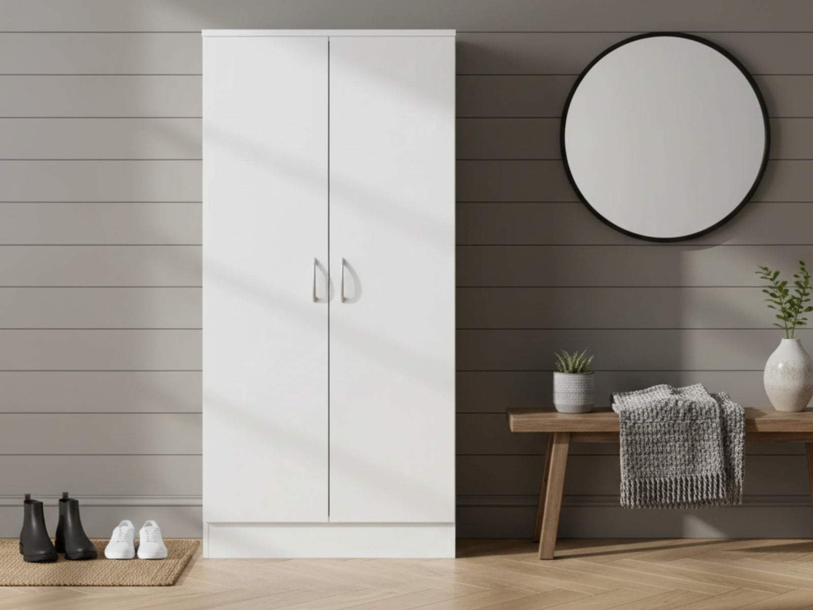 Clevedon 2-Door Shoe Storage Cabinet - White