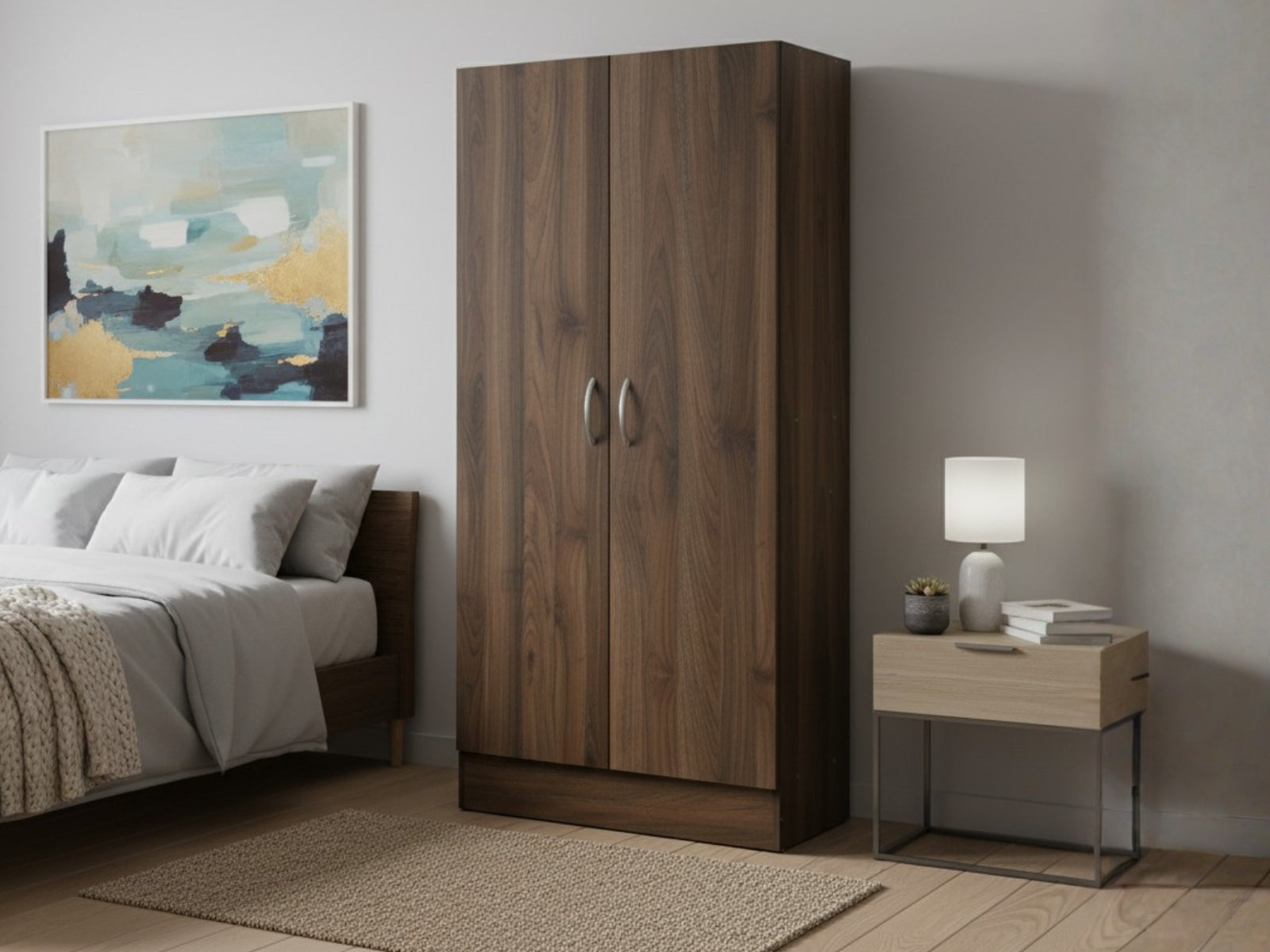 Clevedon 2-Door Shoe Storage Cabinet - Walnut