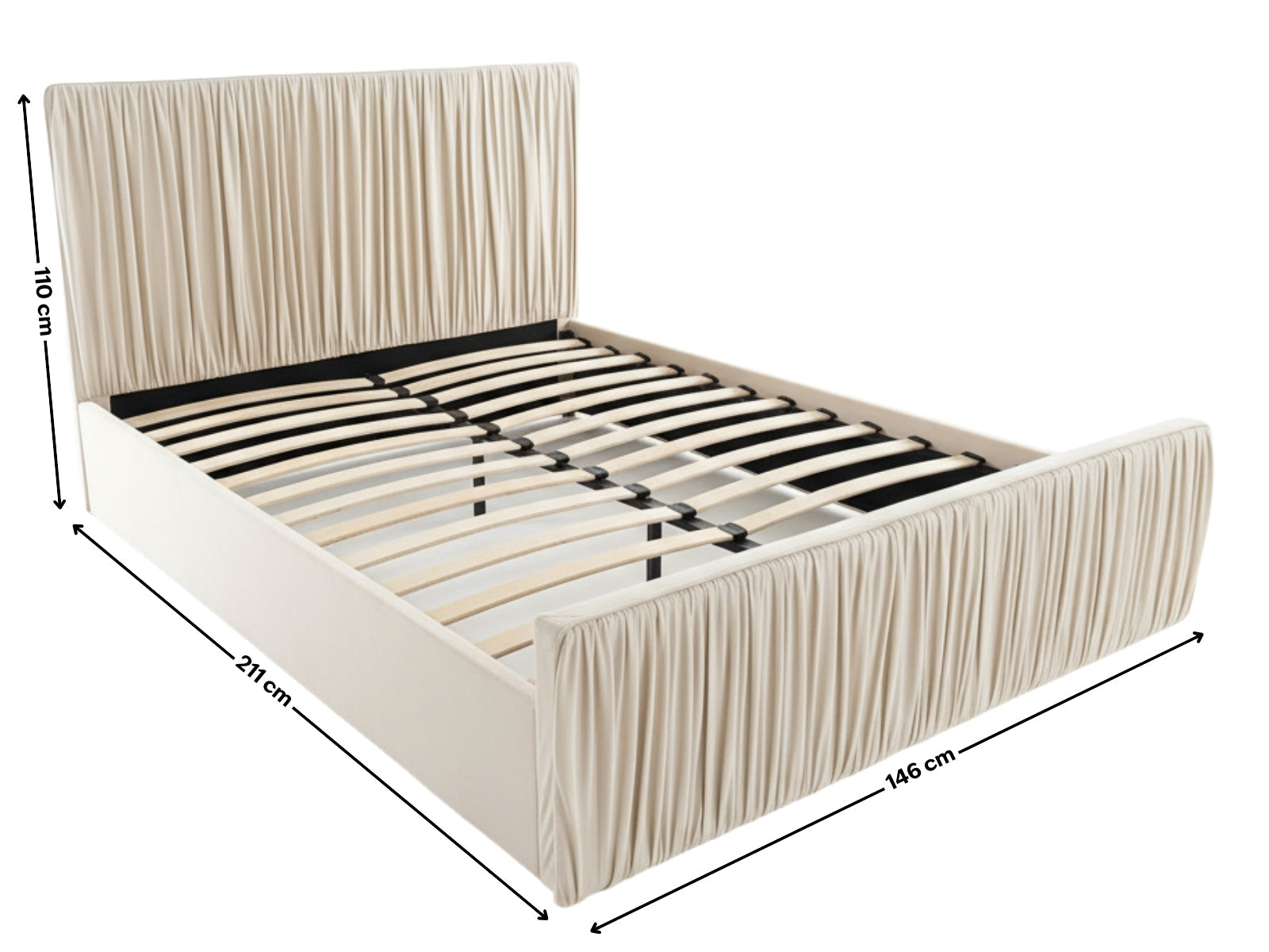Blaine Velvet Bed Frame Beige - Double
