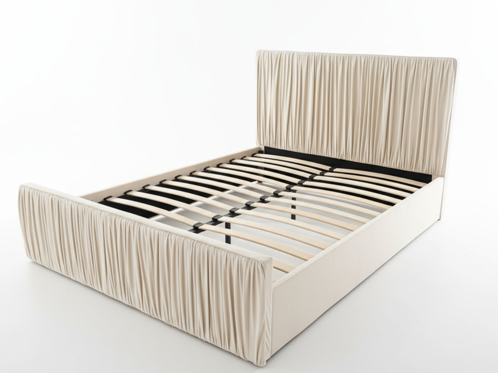 Blaine Velvet Bed Frame Beige - Double