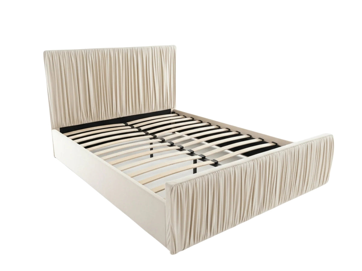 Blaine Velvet Bed Frame Beige - Double