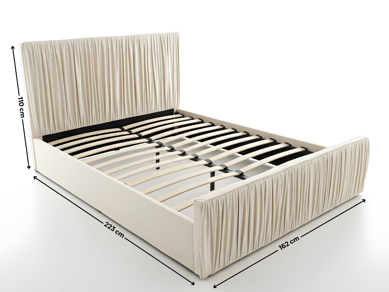Blaine Velvet Bed Frame Beige & GEL30 Mattress - Queen