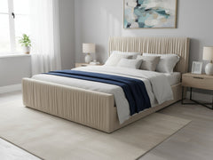 Blaine Velvet Bed Frame Beige - Queen