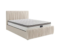 Blaine Velvet Bed Frame Beige & GEL30 Mattress - Queen