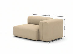Corduroy Modular Left Armrest Seater - Beige