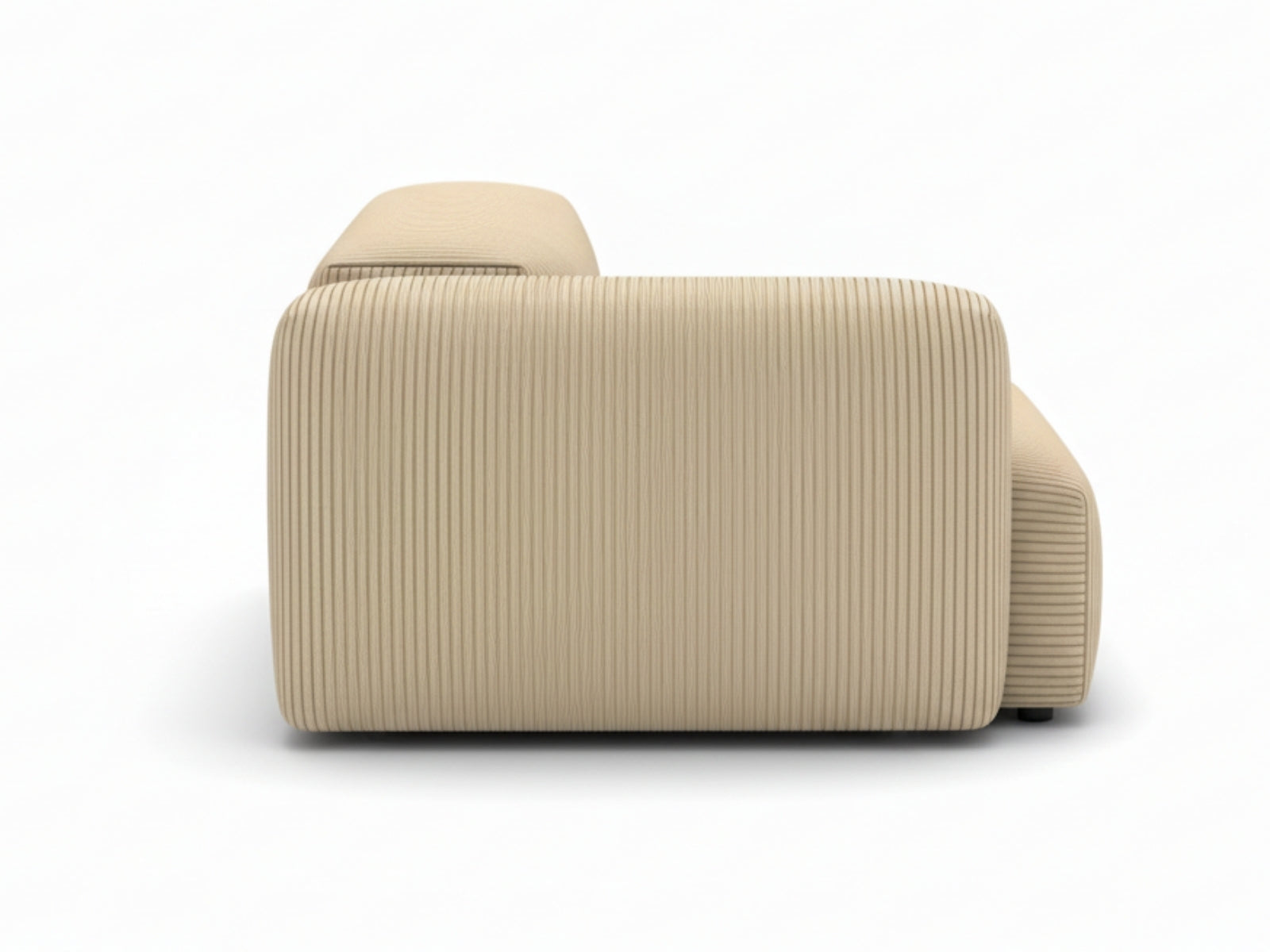 Corduroy Modular Left Armrest Seater - Beige