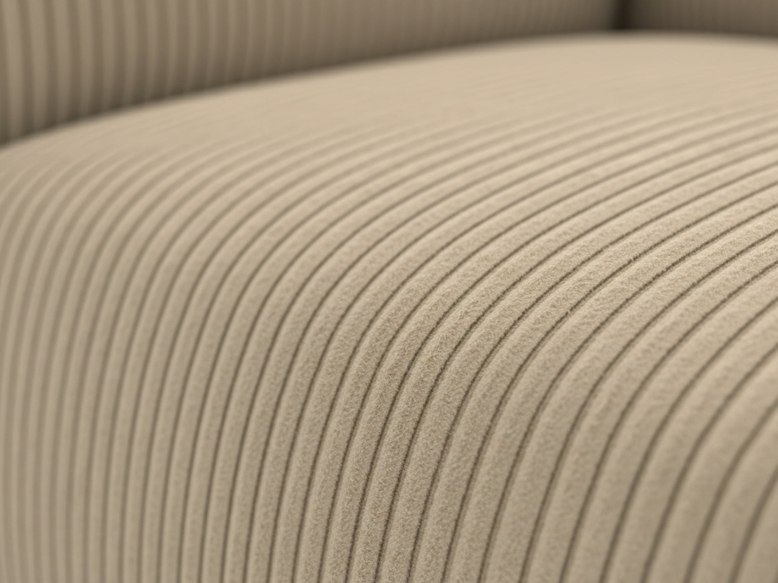 Corduroy Modular Left Armrest Seater - Beige