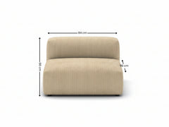 Corduroy Modular Armless Seater - Beige