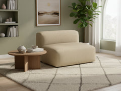 Corduroy Modular Armless Seater - Beige