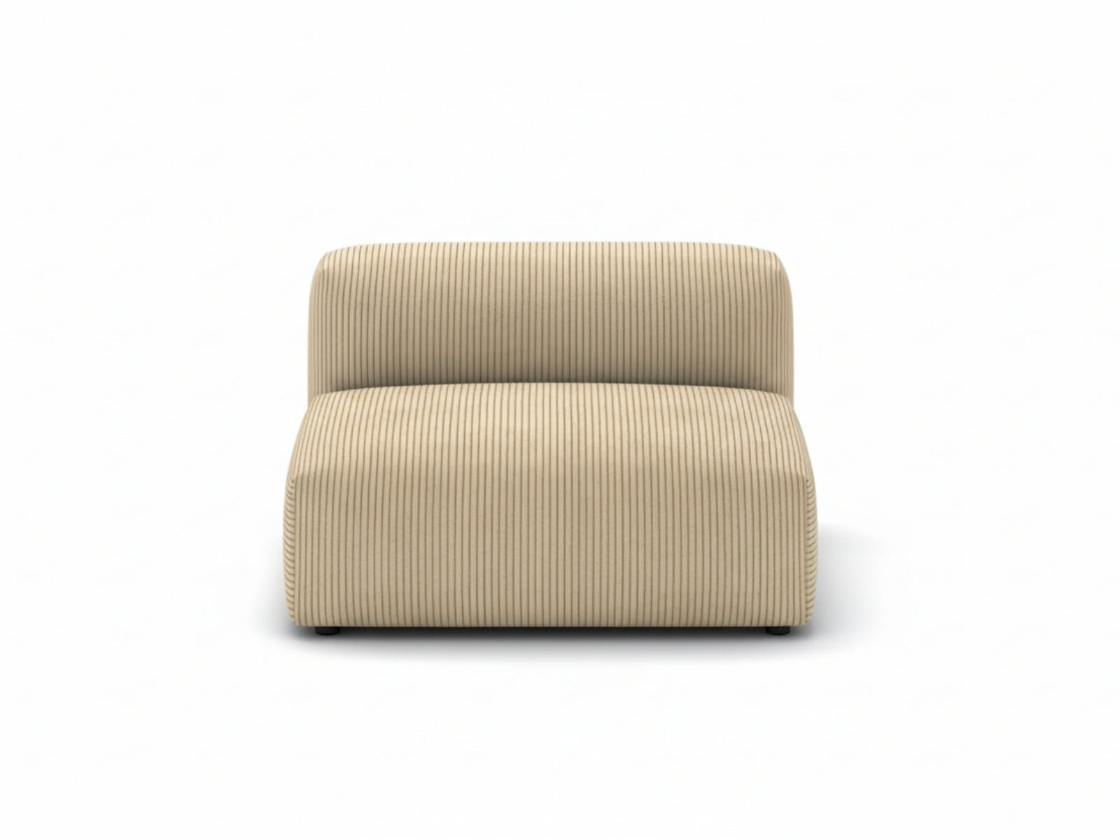 Corduroy Modular Armless Seater - Beige
