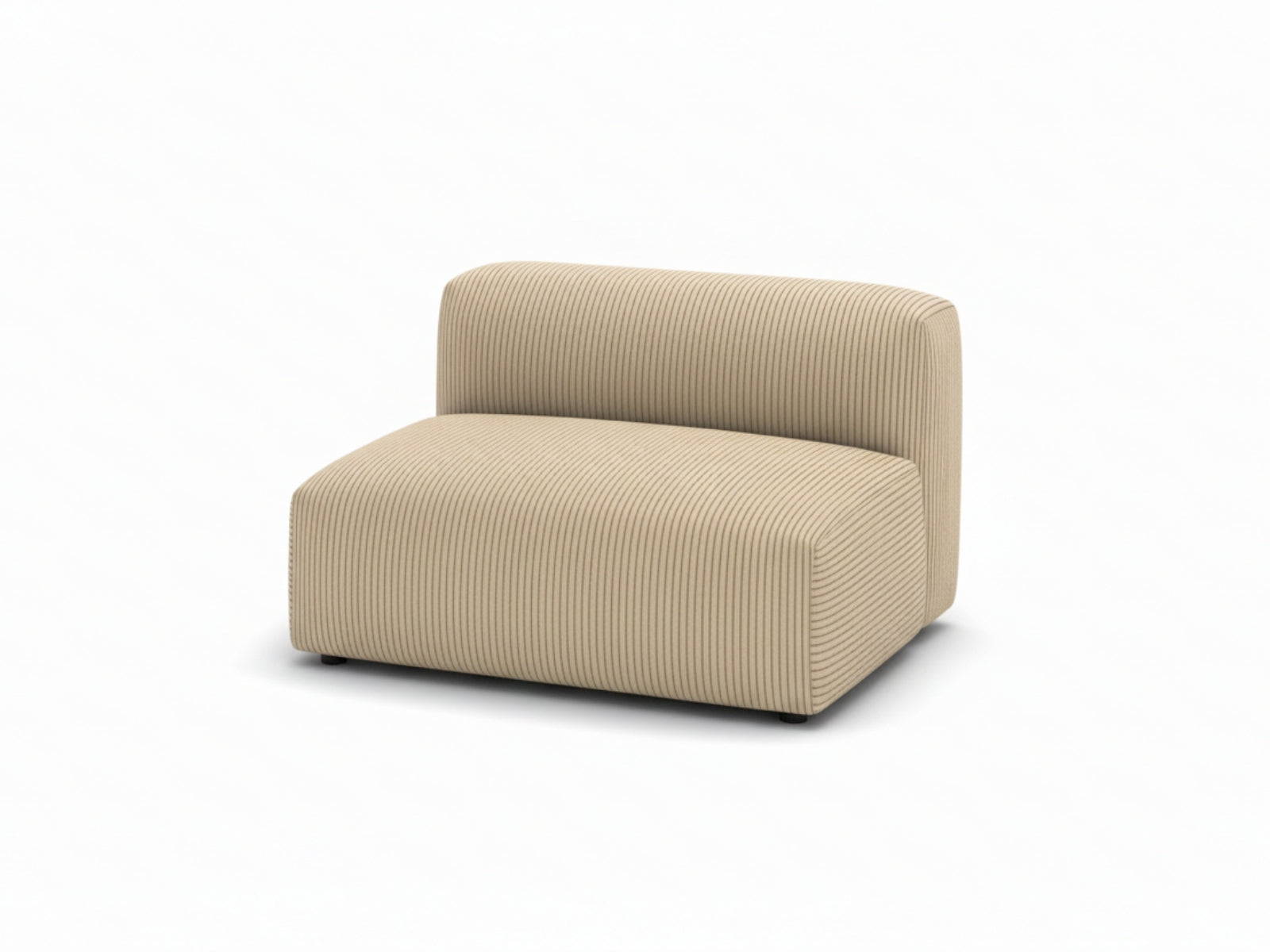 Corduroy Modular Armless Seater - Beige