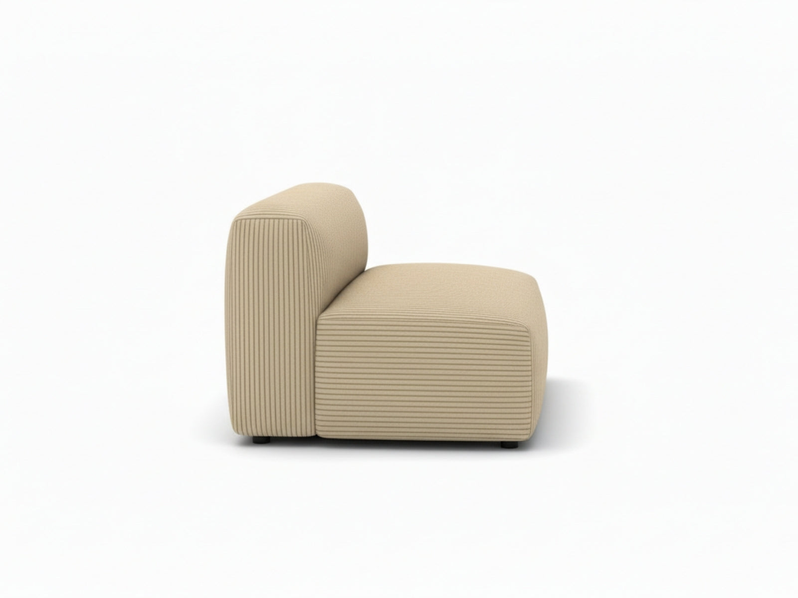 Corduroy Modular Armless Seater - Beige