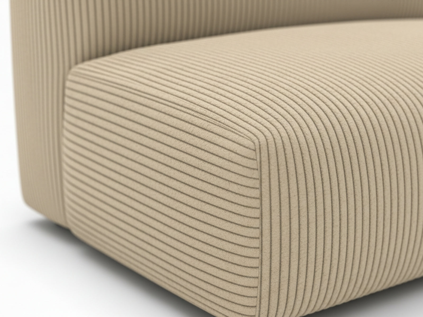 Corduroy Modular Armless Seater - Beige