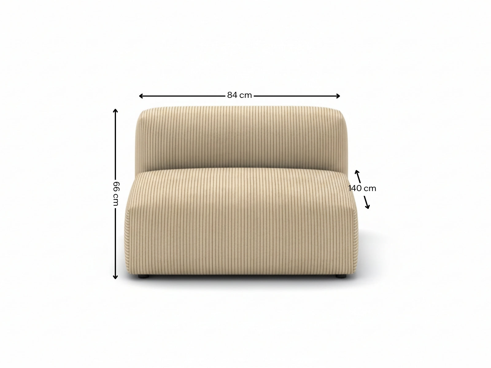 Corduroy Modular Armless Chaise - Beige