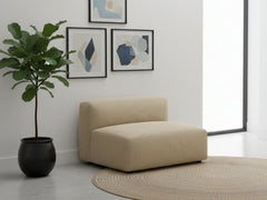 Corduroy Modular Armless Chaise - Beige