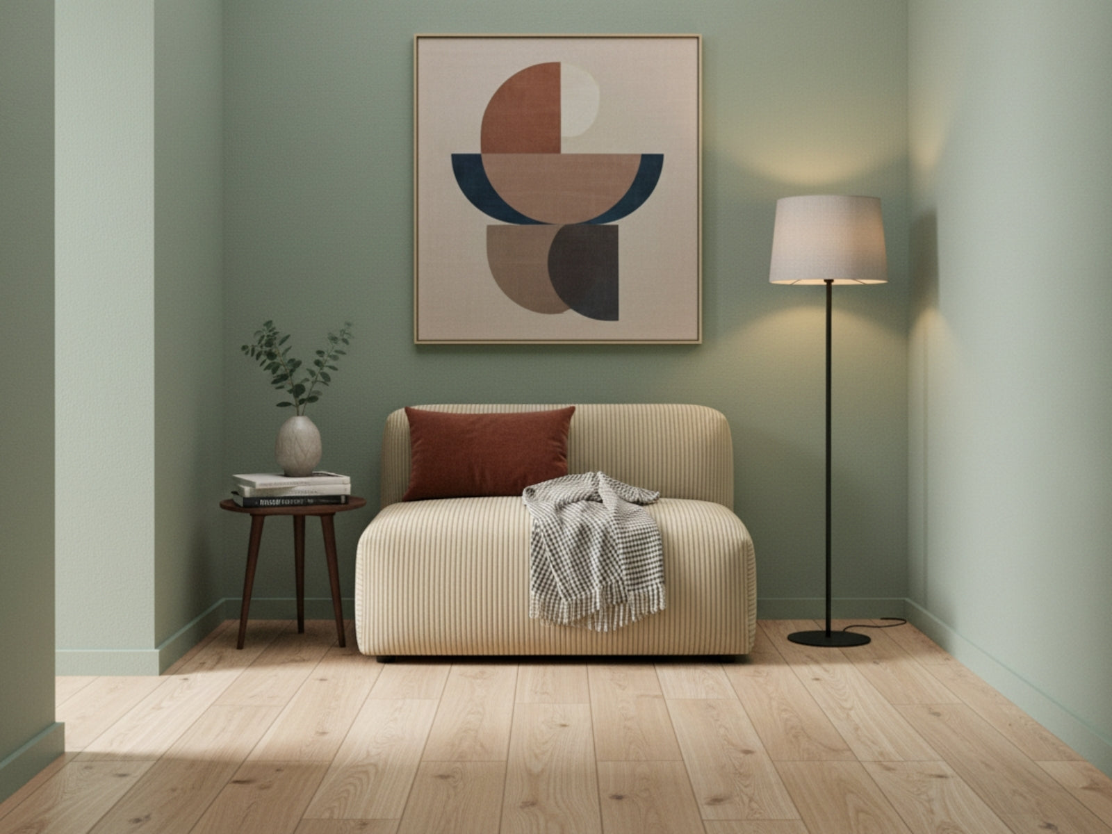 Corduroy Modular Armless Chaise - Beige