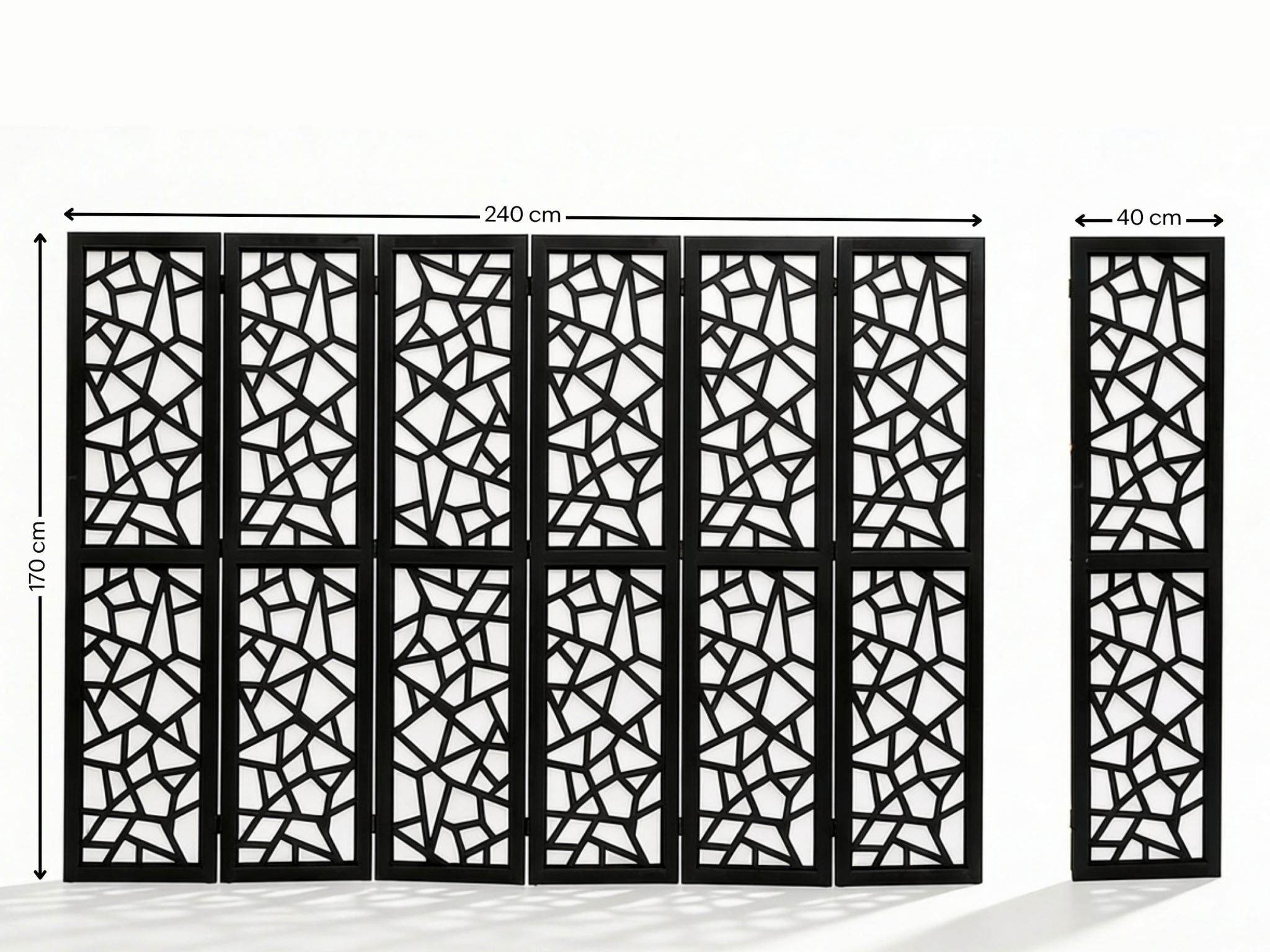 6-Panel Room Divider C M7 - Black