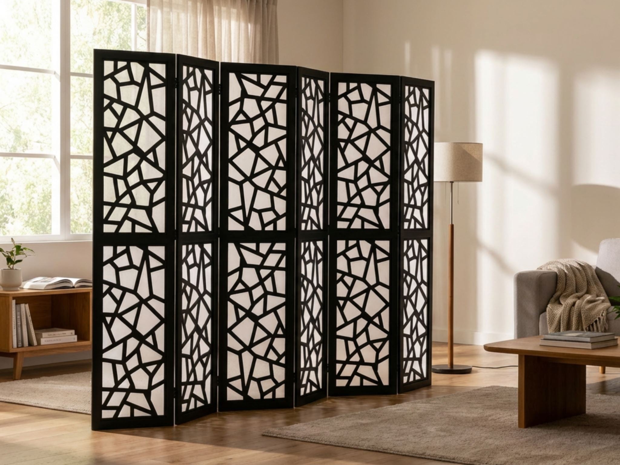 6-Panel Room Divider C M7 - Black