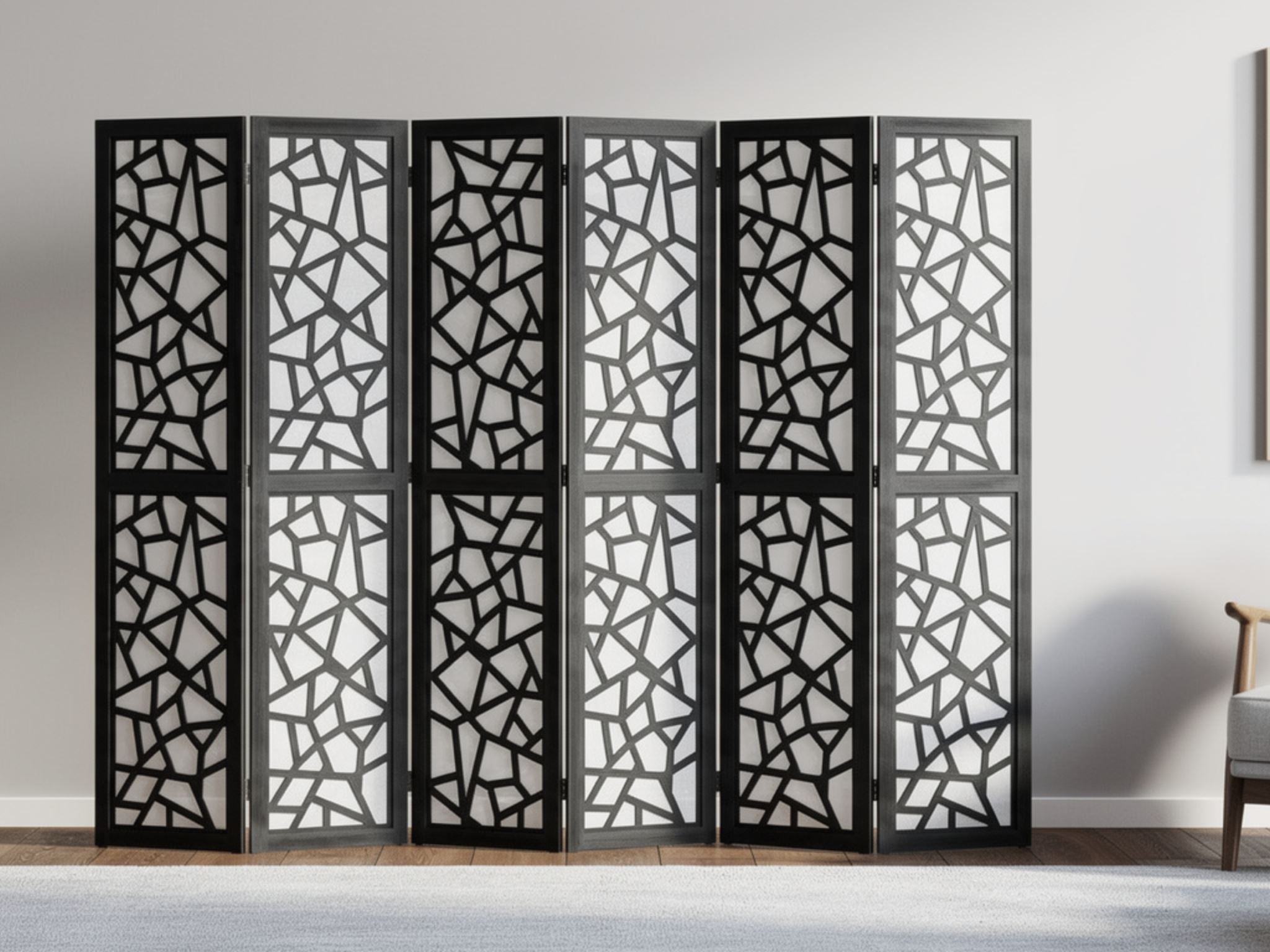 6-Panel Room Divider C M7 - Black