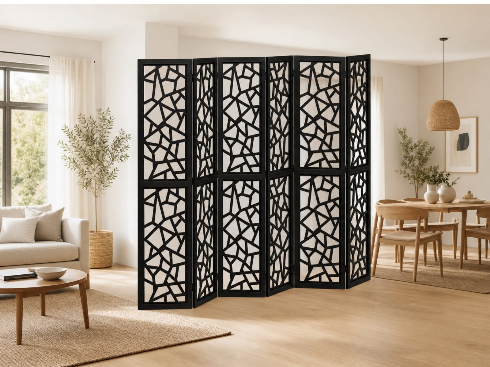 6-Panel Room Divider C M7 - Black