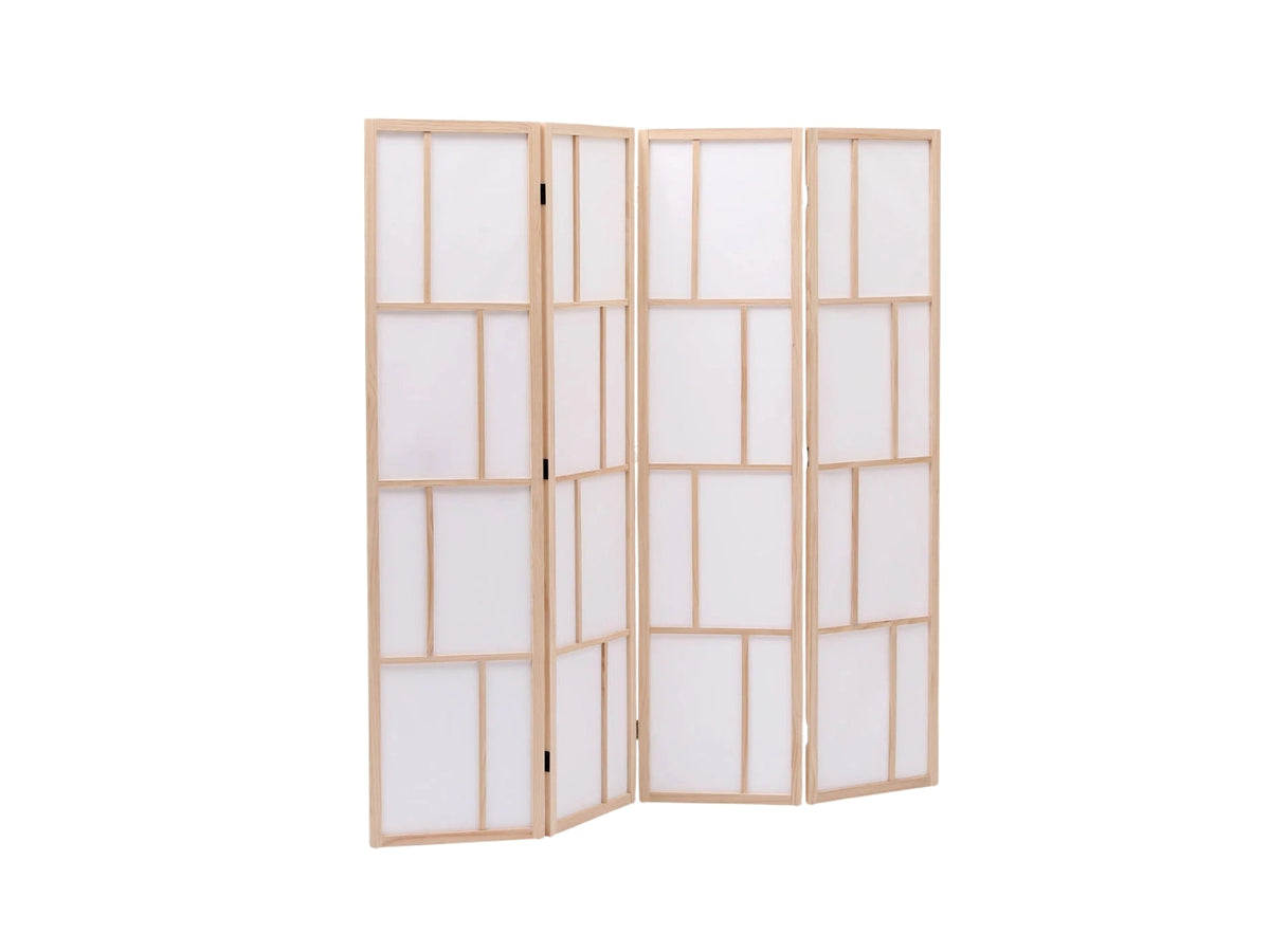 4-Panel Room Divider C M9 - Natural