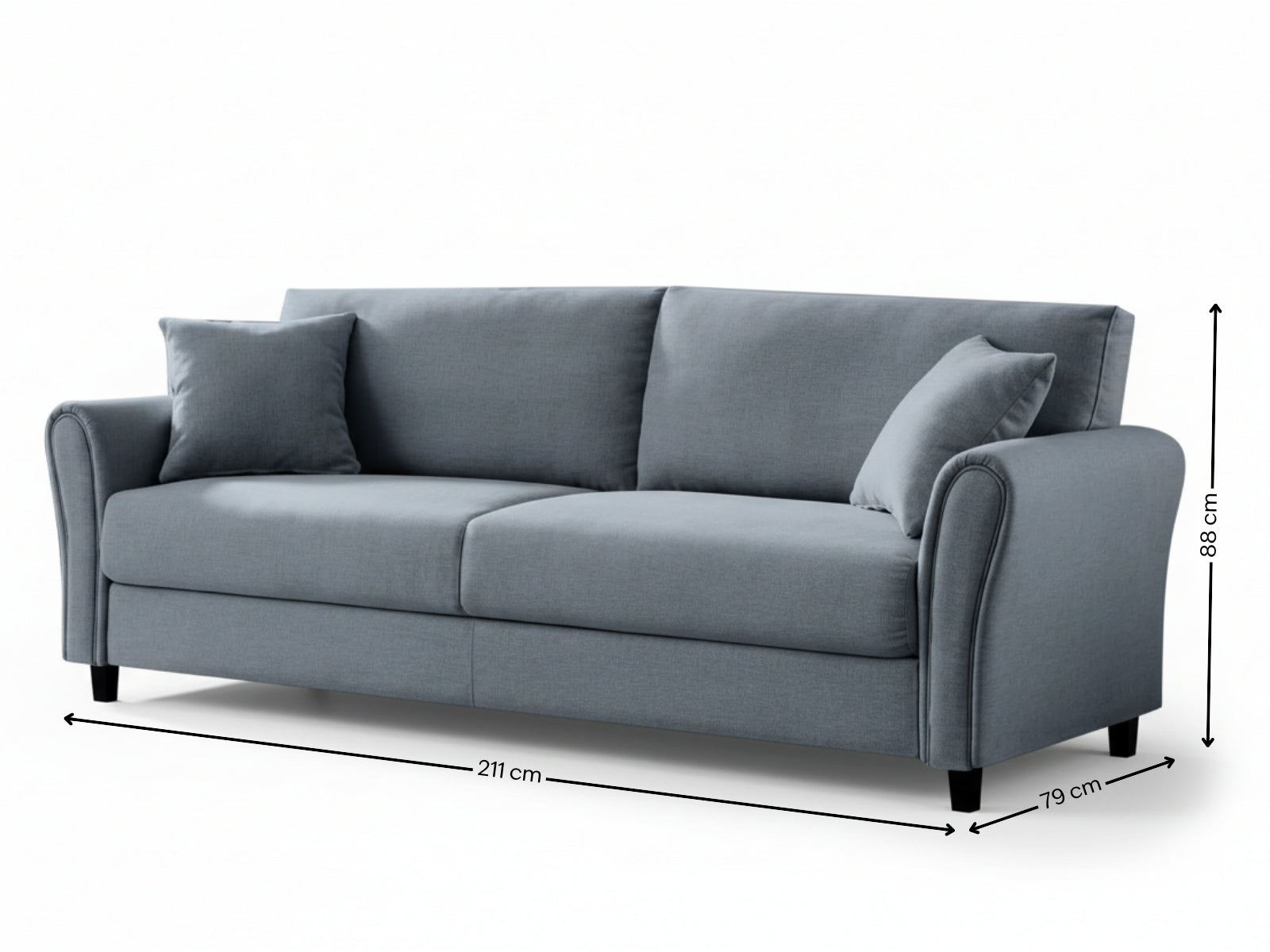Cozza Linen Sofa - Blue