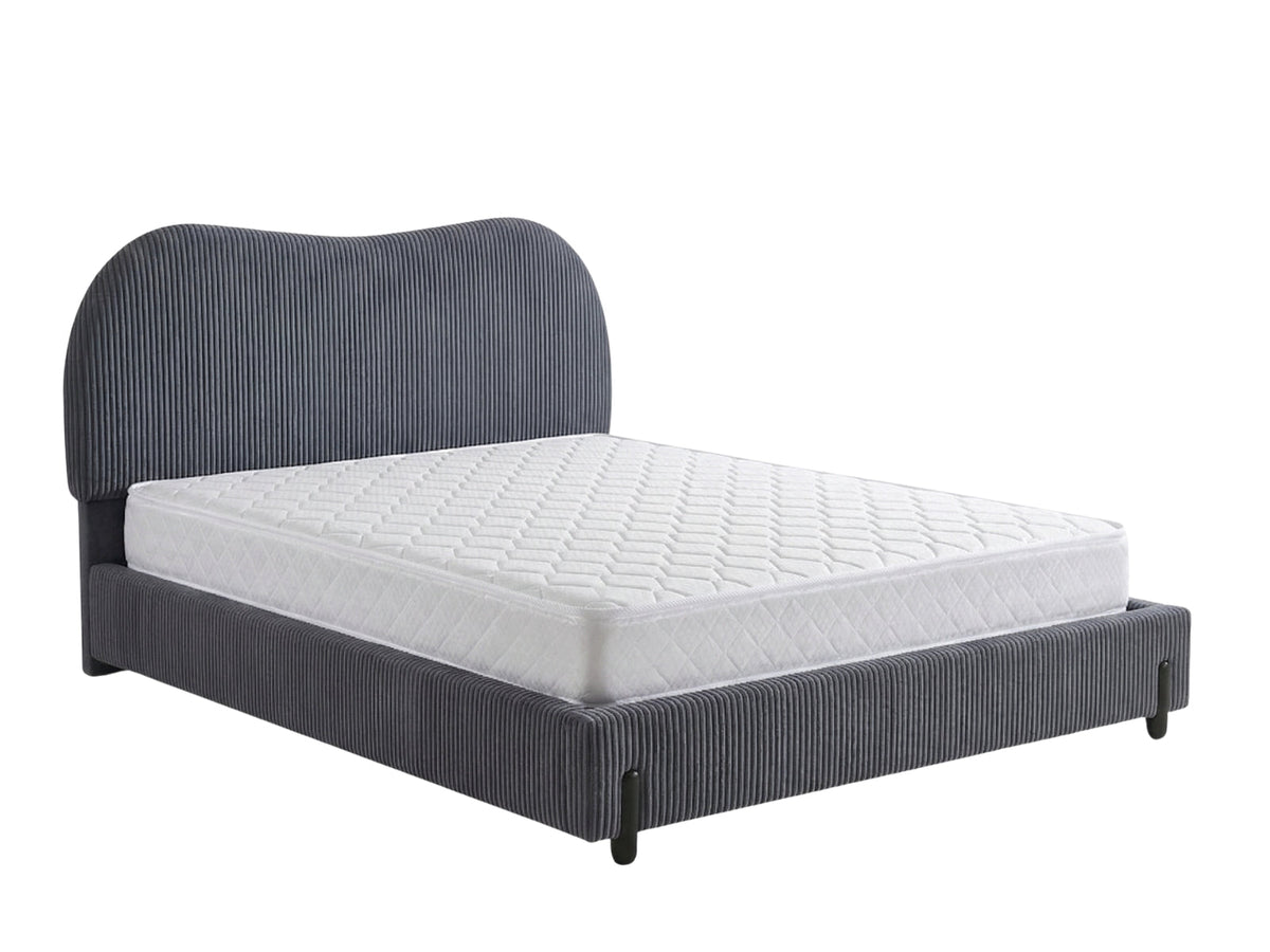 Arna Bed Frame Grey & Bon15 Mattress - Queen