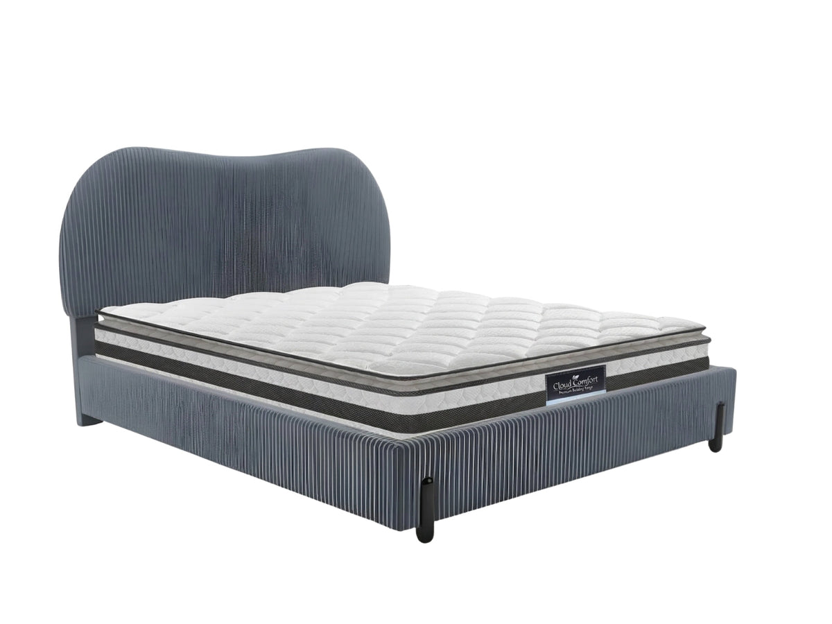 Arna Bed Frame Grey & Bon21 Mattress - Queen