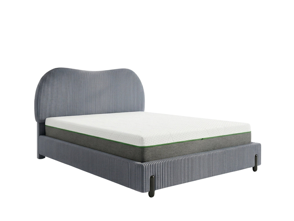 Arna Bed Frame Grey & 3 Way Mattress - Queen