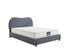 Arna Bed Frame Grey & PIL20 Mattress with Pillows - Queen