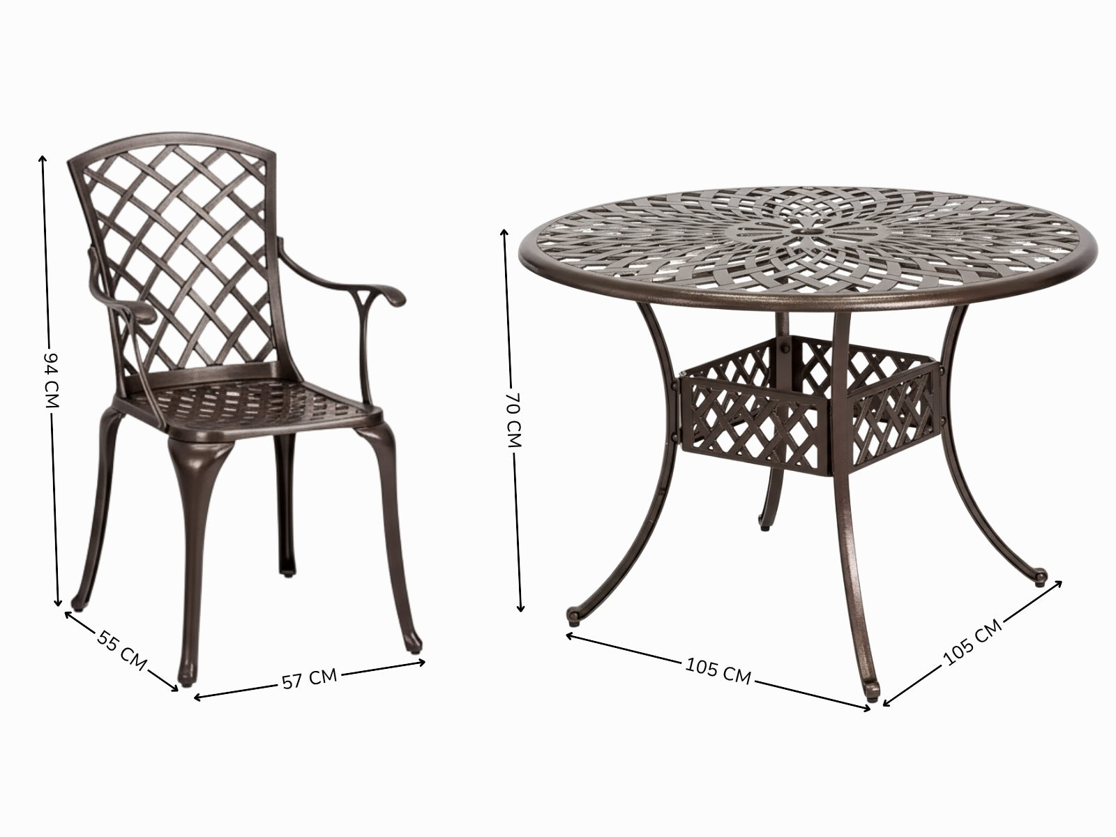 5-Piece Cast Aluminum Patio Dining Set