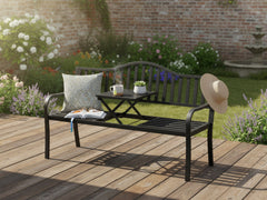 Arteferro Garden Bench with Fold Table - Black