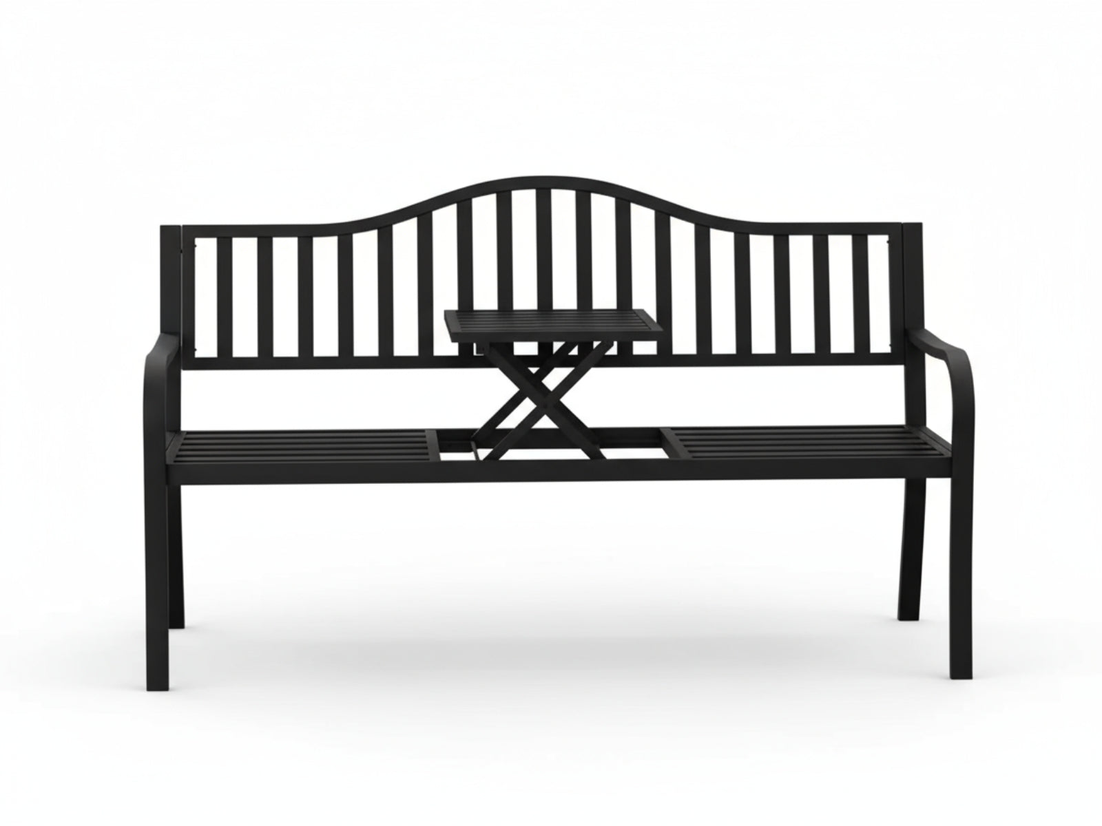 Arteferro Garden Bench with Fold Table - Black