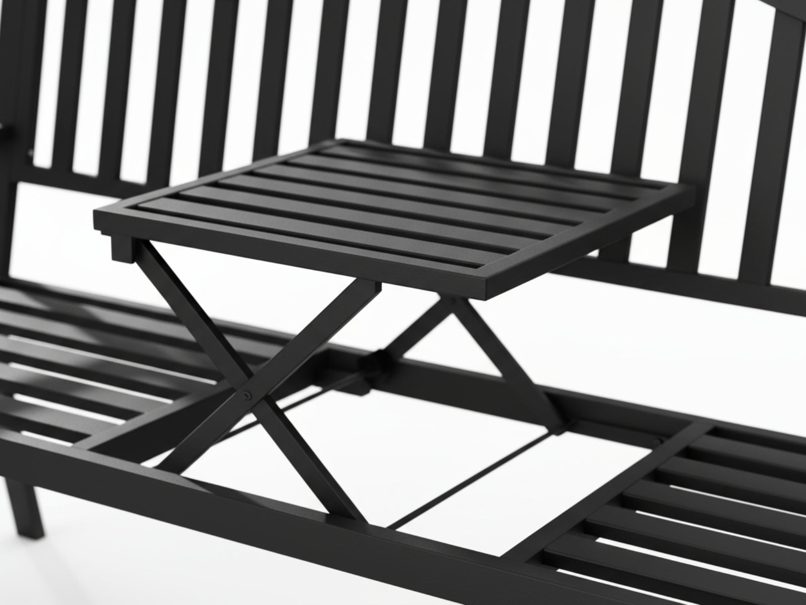 Arteferro Garden Bench with Fold Table - Black
