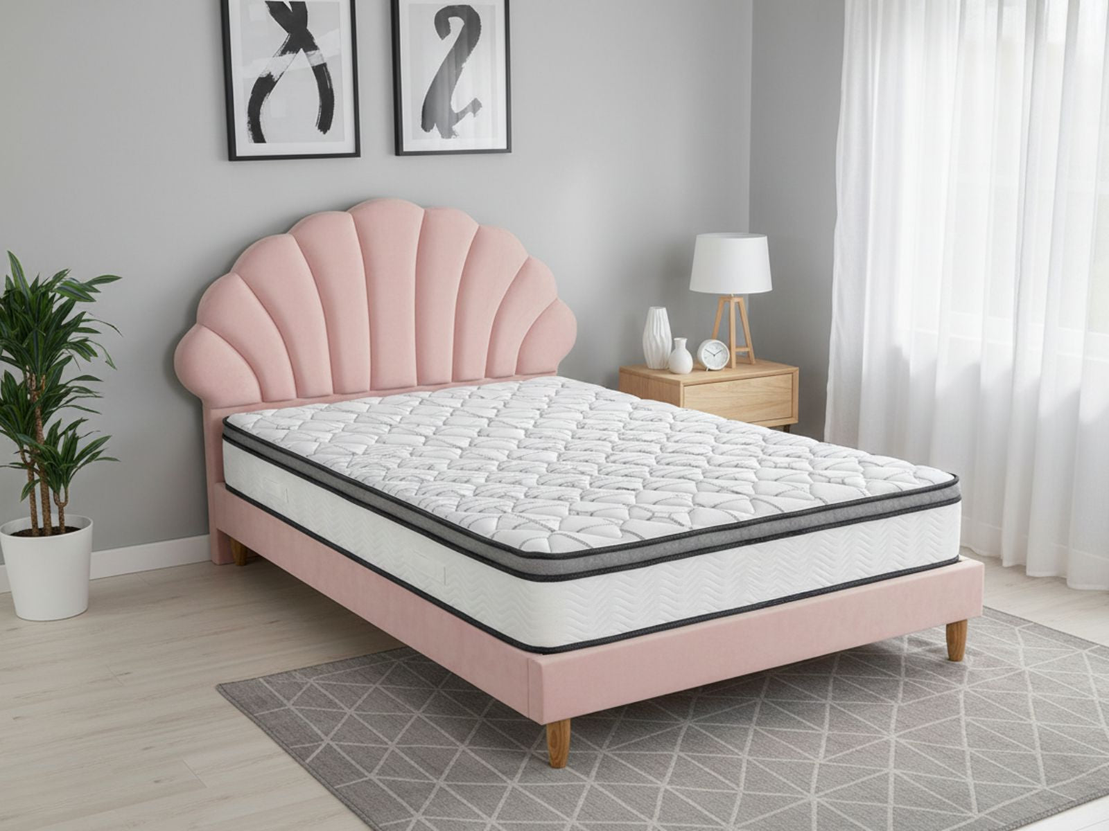Ariel Princess Bed & Euro Top Memory Foam Mattress GEL30 - Double