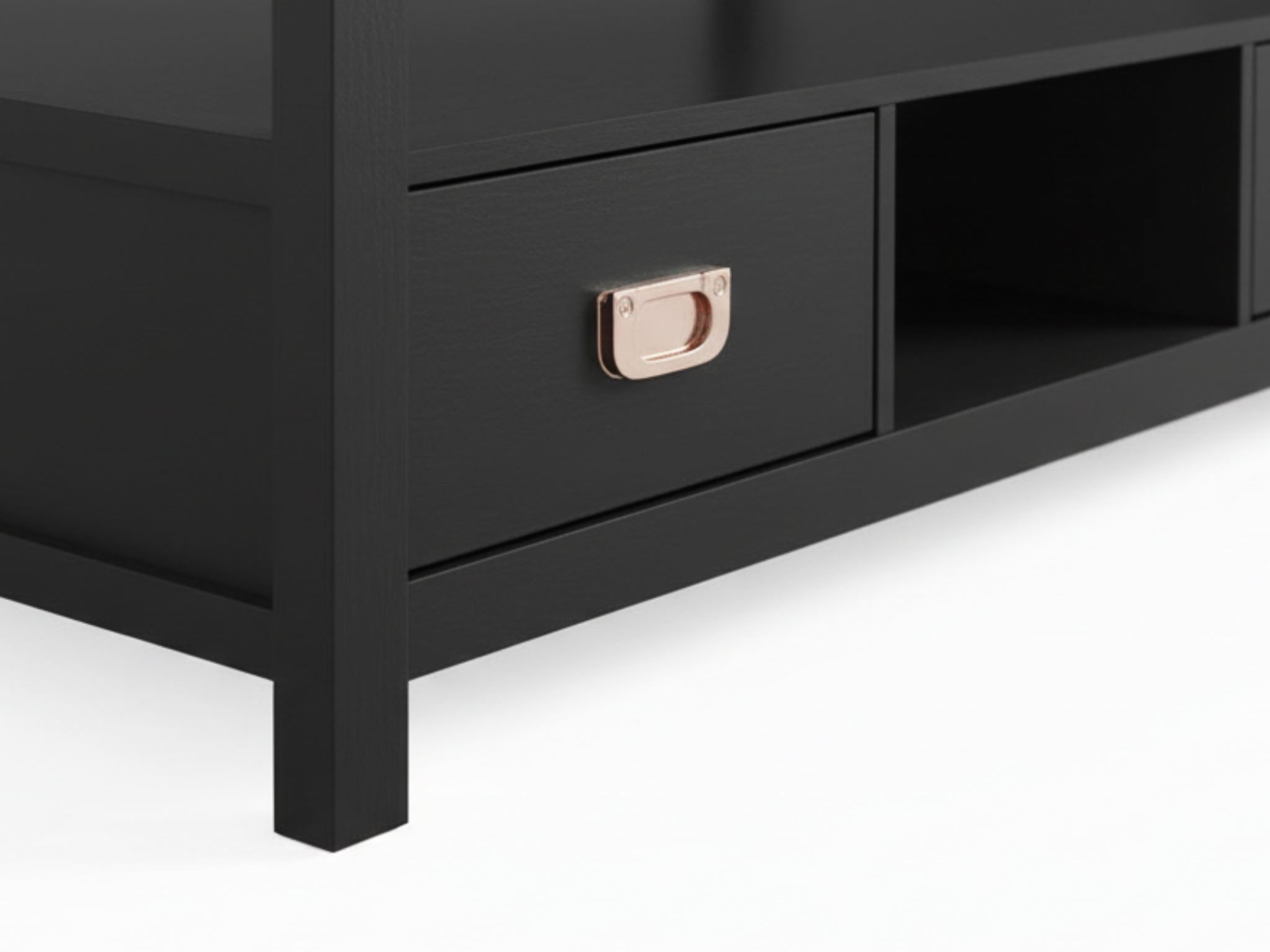 3-Piece Solid Wood Coffee Table Set - Black
