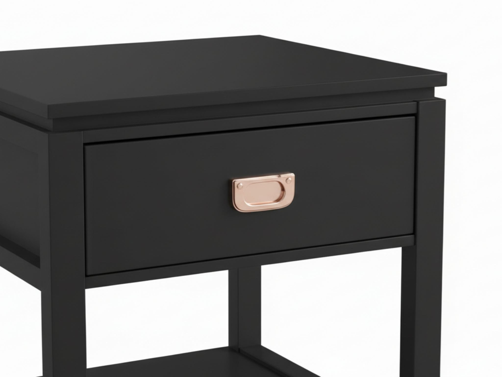 3-Piece Solid Wood Coffee Table Set - Black