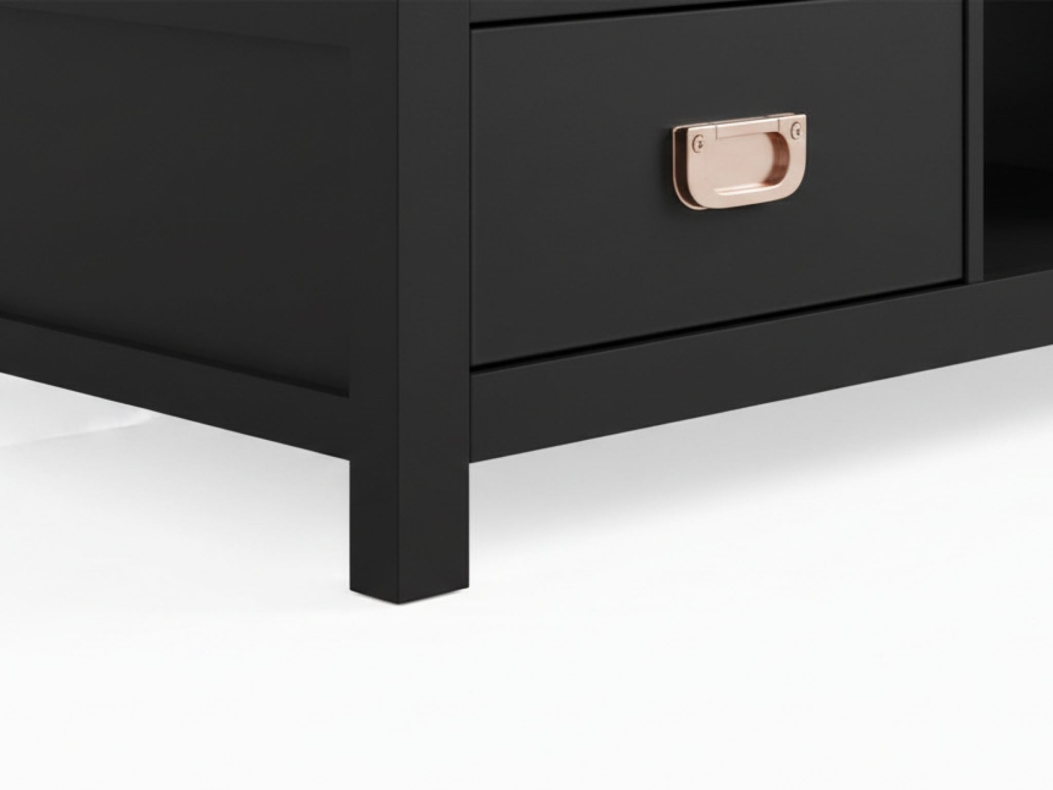 3-Piece Solid Wood Coffee Table Set - Black